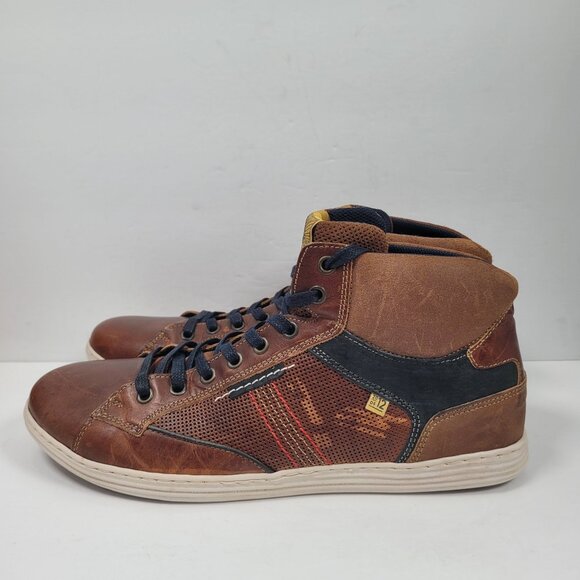 Bullboxer Men's Brown Leather High Top Sneakers US Size 12 - Picture 2 of 10